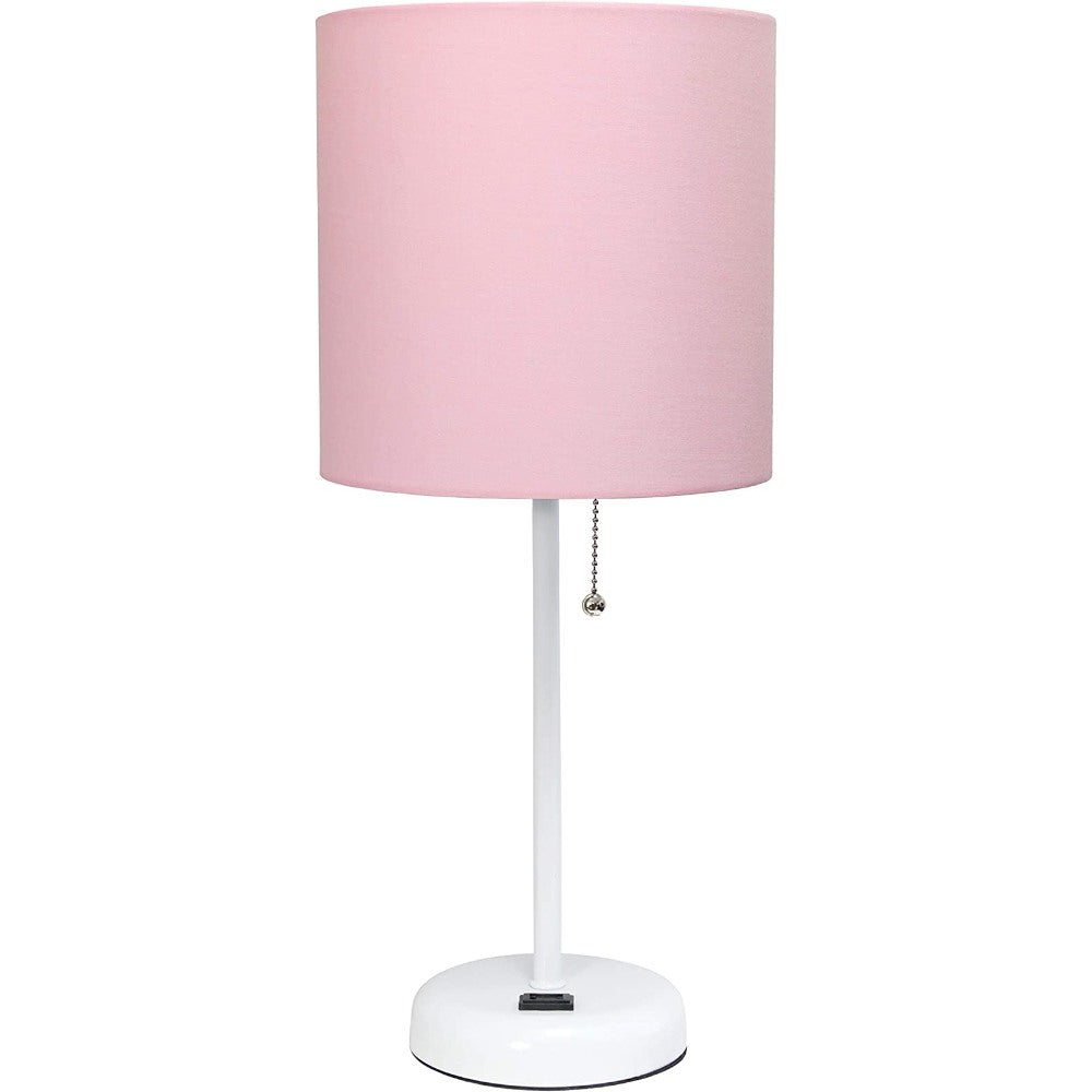 Stick Charging Outlet And Fabric Table Lamp