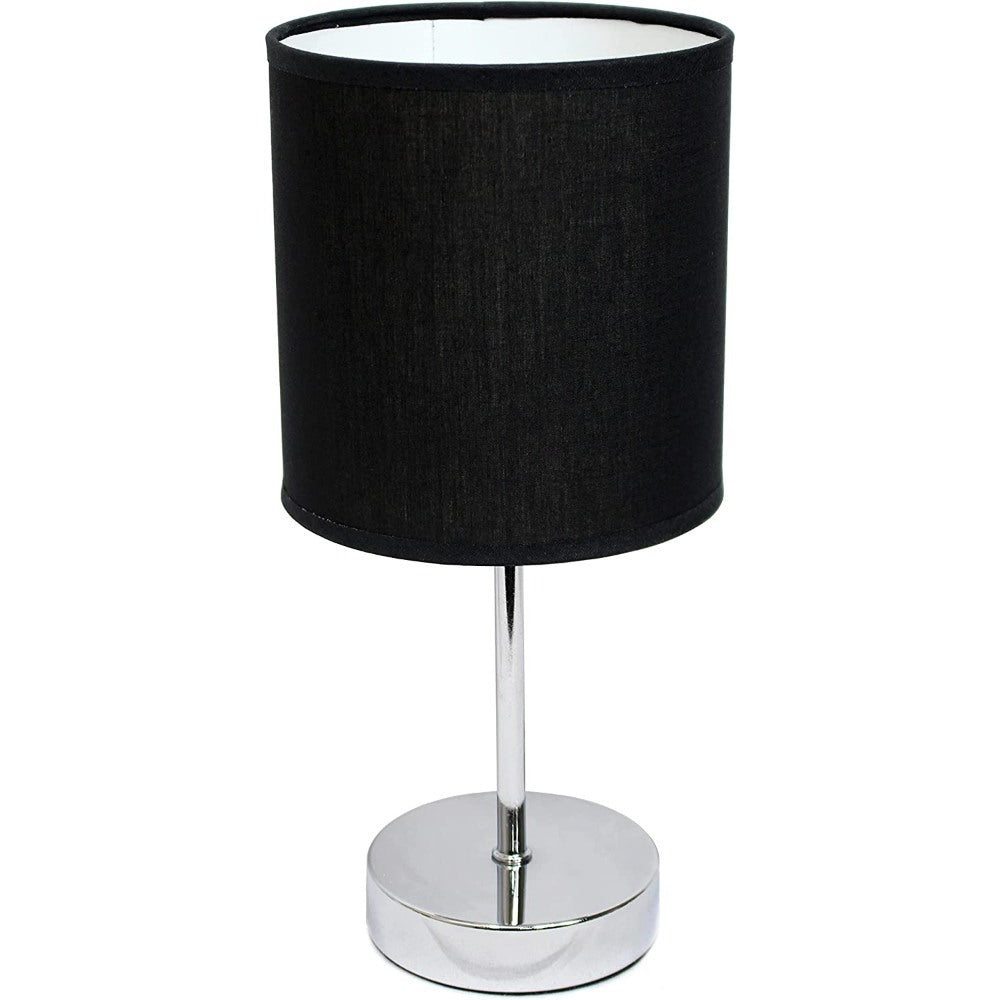 Chrome Mini Basic Table Lamp With Fabric Shade