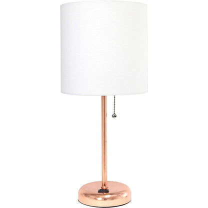 Stick Charging Outlet And Fabric Table Lamp