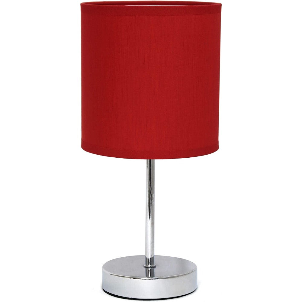 Chrome Mini Basic Table Lamp With Fabric Shade