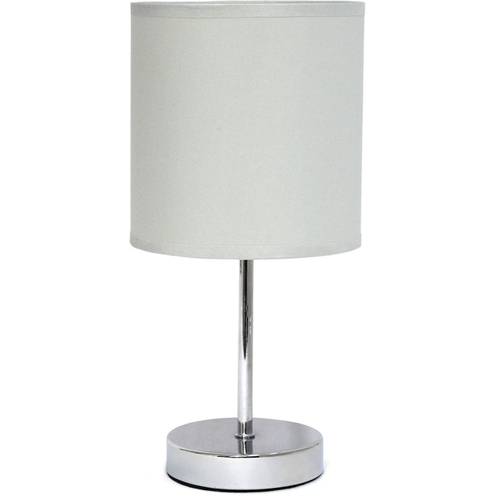 Chrome Mini Basic Table Lamp With Fabric Shade