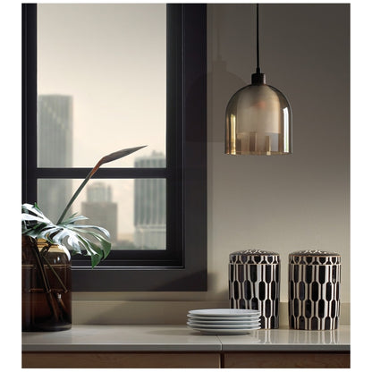 Nordic Single Head Brown Glass Pendant Lamp