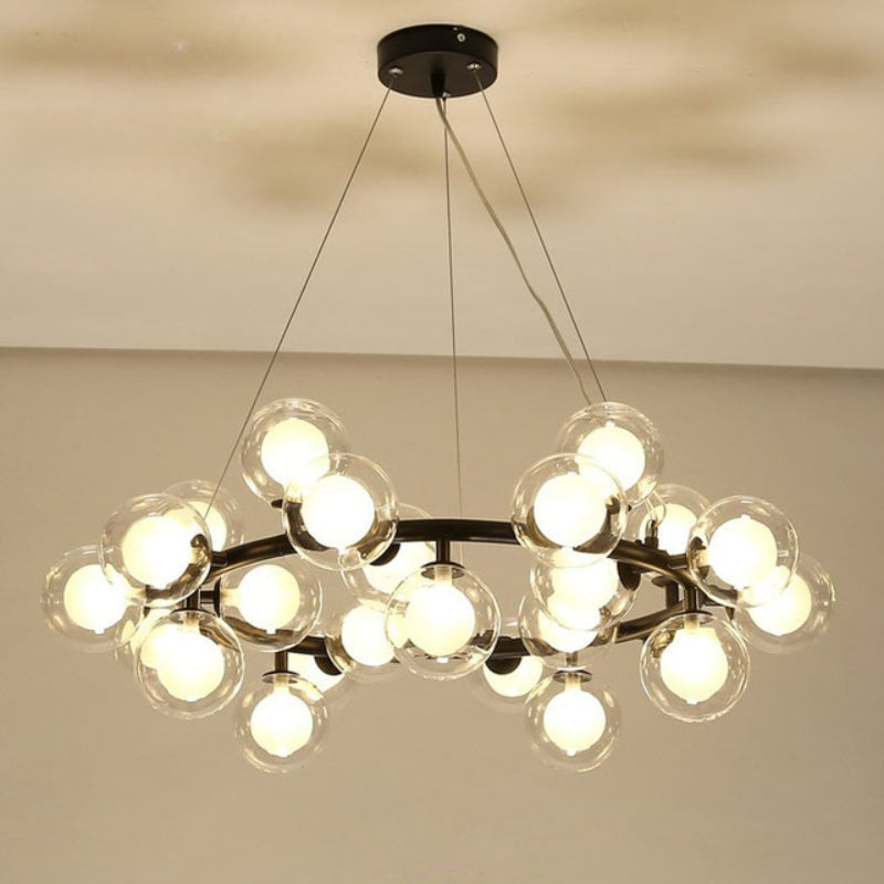 Modern Circular Glass Beans Pendant Lamp