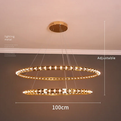 Modern Simple Stainless Steel Ring Chandelier