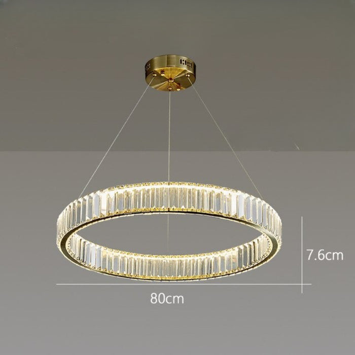 Modern Circular Gold Crystal LED Chandelier