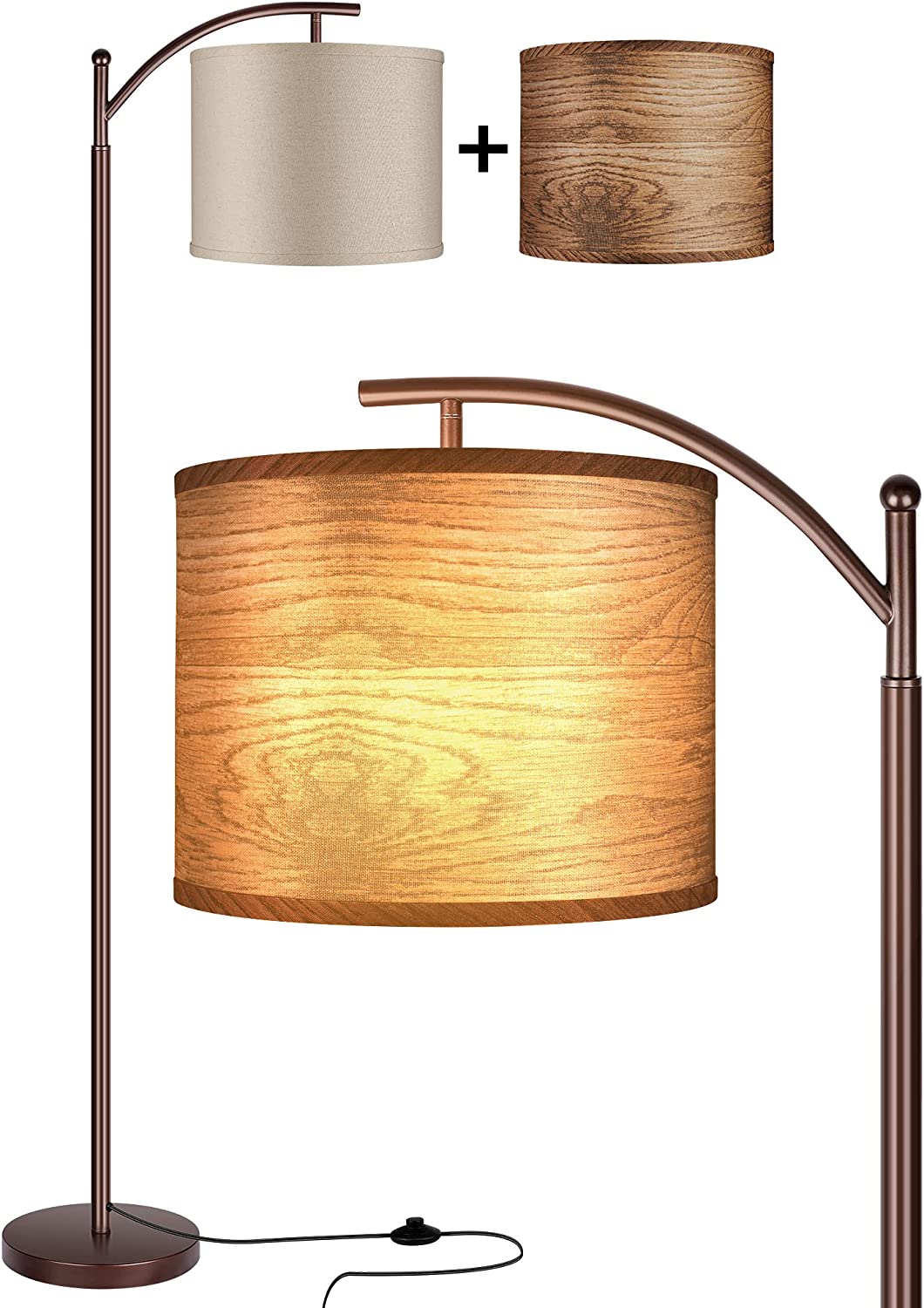 Modern Standing LED Lamp With 2 Lamp Shades