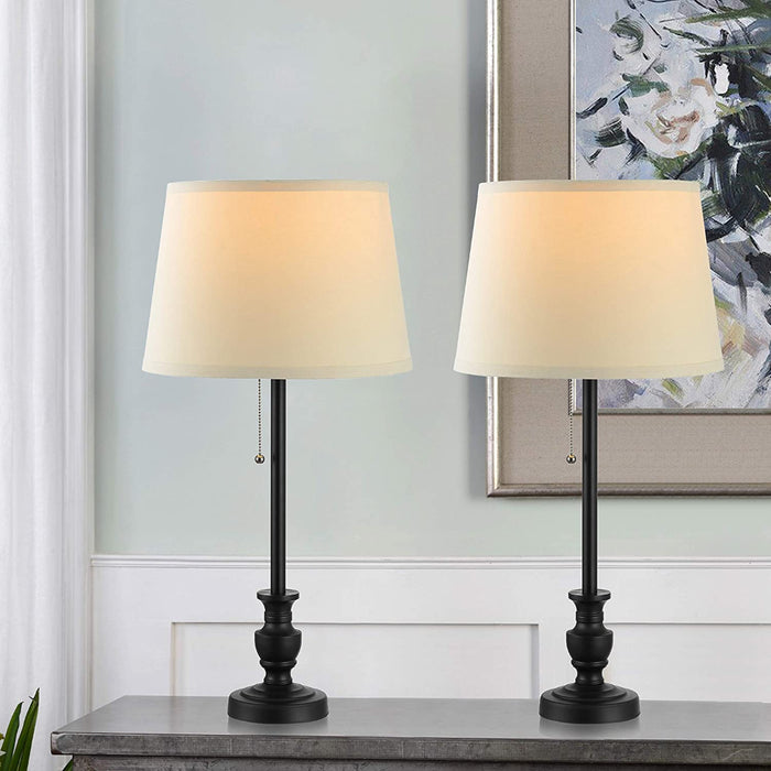 Pack Of 3 Metal Table Lamps And Floor Lamp