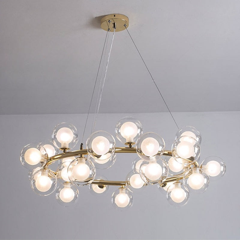 Modern Circular Glass Beans Pendant Lamp