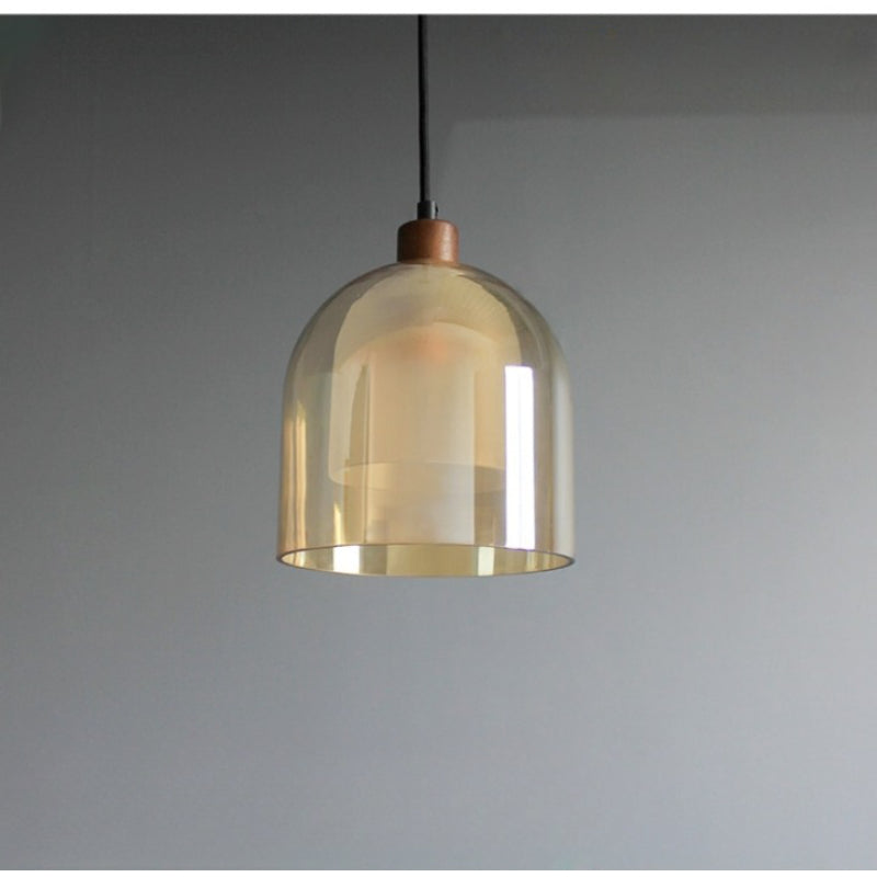 Nordic Single Head Brown Glass Pendant Lamp