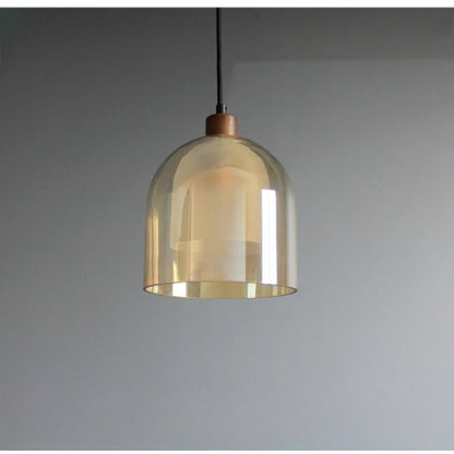 Nordic Single Head Brown Glass Pendant Lamp