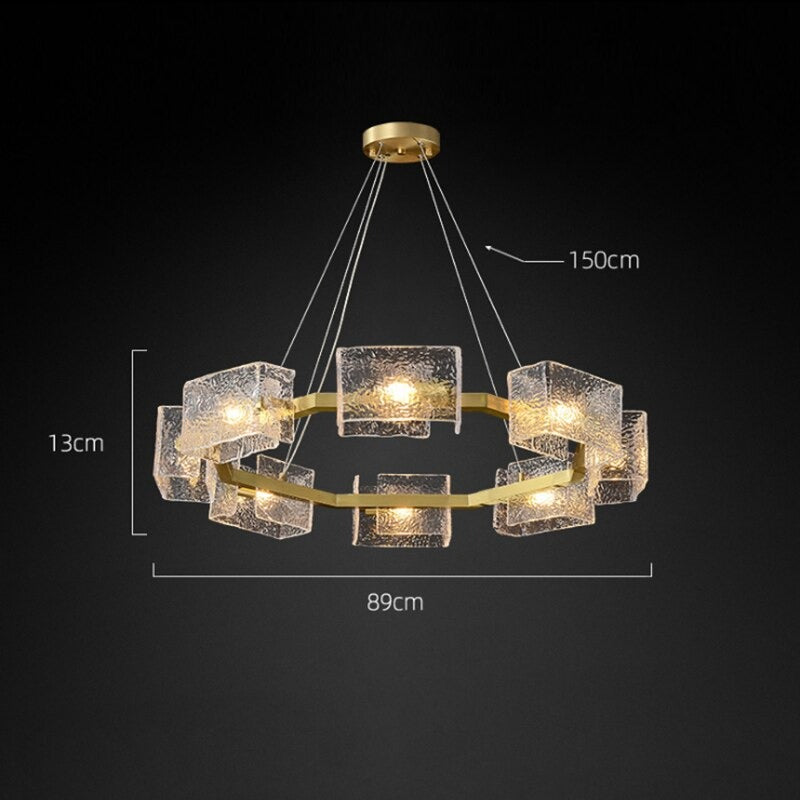 Simple Nordic Water Glass Golden LED Chandelier Lamp