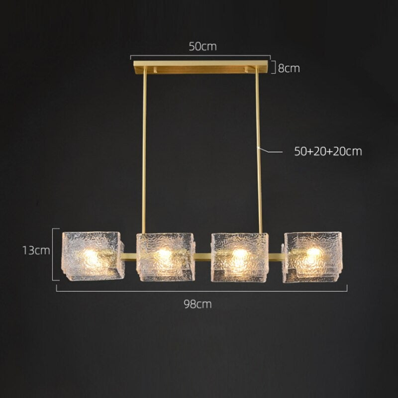 Simple Nordic Water Glass Golden LED Chandelier Lamp