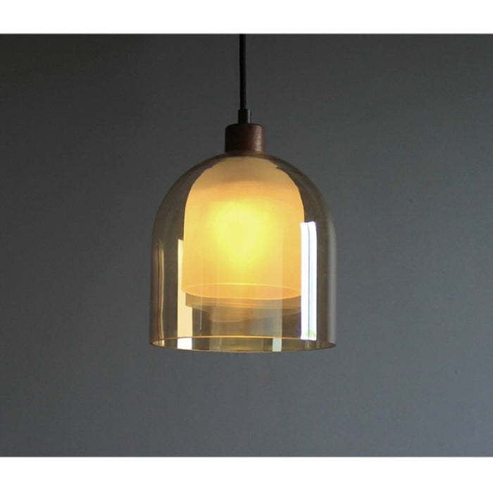 Nordic Single Head Brown Glass Pendant Lamp