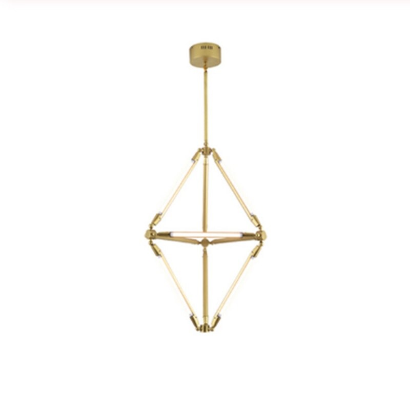 Postmodern Minimalist Golden Painted Metal Adjustable Chandelier