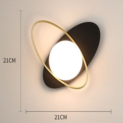 Glass Ball LED Gold Ring Oval Wall Lamp