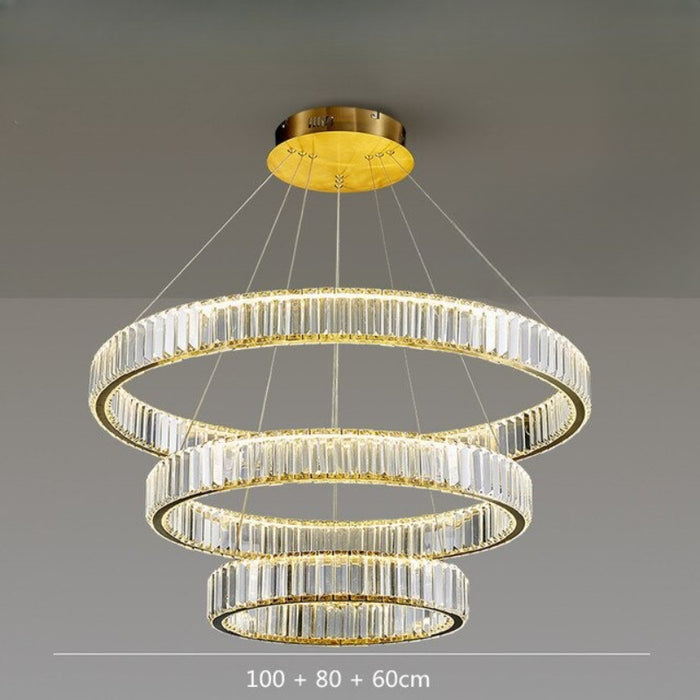 Modern Gold Crystal LED Circular Chandelier
