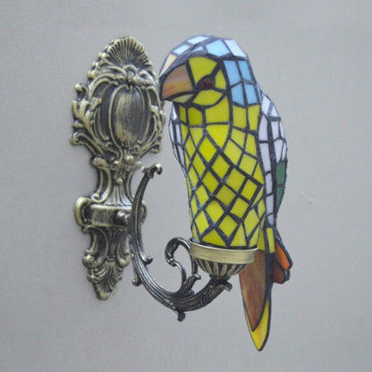 Parrot Retro Vintage Colorful Glass E14 Wall Lamp