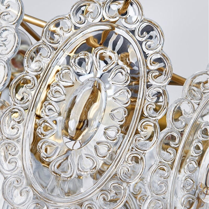 Luxury Glass Pattern Multi-Layer Chandelier Light