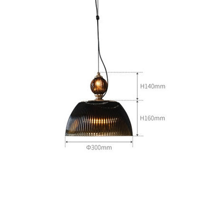 Retro Glass Single Dining Pendant Lamp