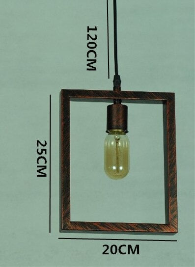 E27 Metal Photo Frame Iron Pendant Lamp