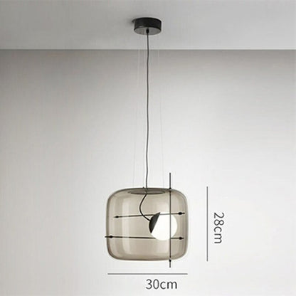 Square Single Clear Glass Pendant Lamp