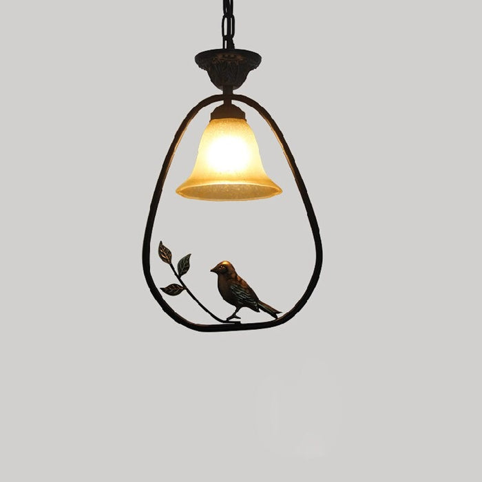 Nordic Chinese Bird Design Iron Pendant Lamp