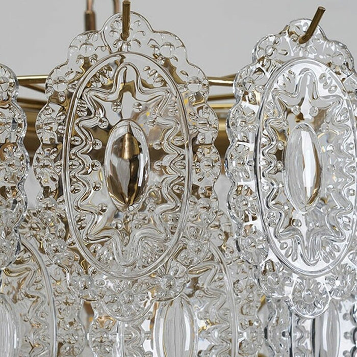 Luxury Glass Pattern Multi-Layer Chandelier Light