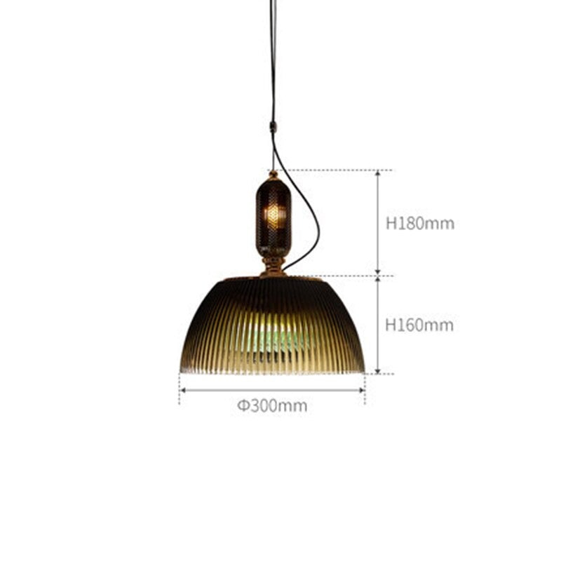 Retro Glass Single Dining Pendant Lamp