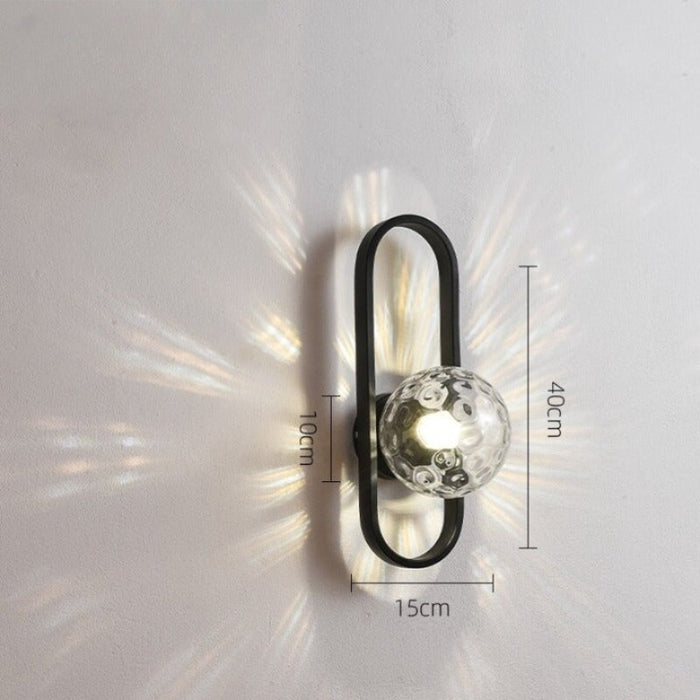 Nordic Glass Black Gold Metal LED Sconce Wall Lamp