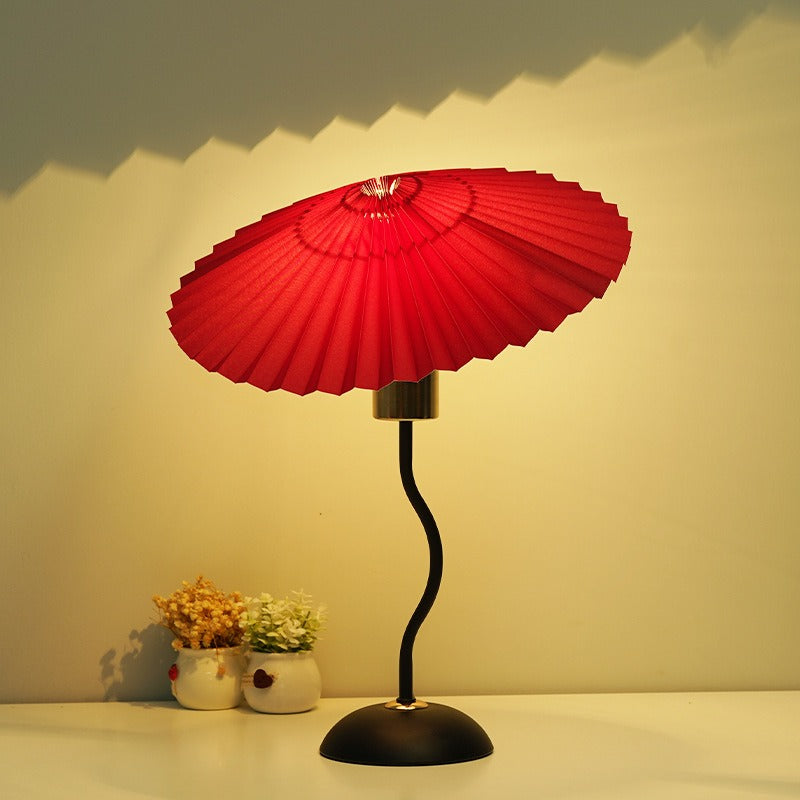 Umbrella Pleated Table Lamp USB Remote Control