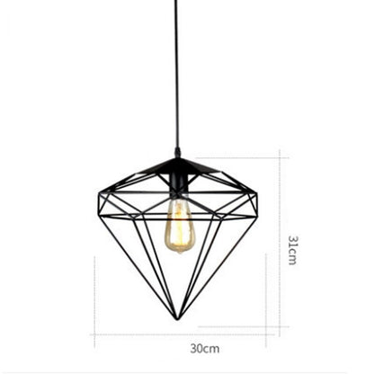 Nordic Polygon Diamond Hollow Lights E27 Pendant Lamp