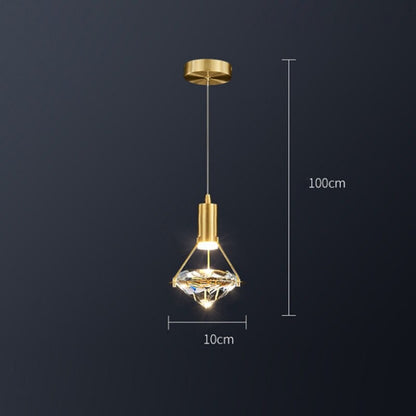 Modern Copper Gold Crystal Single Pendant Lamp