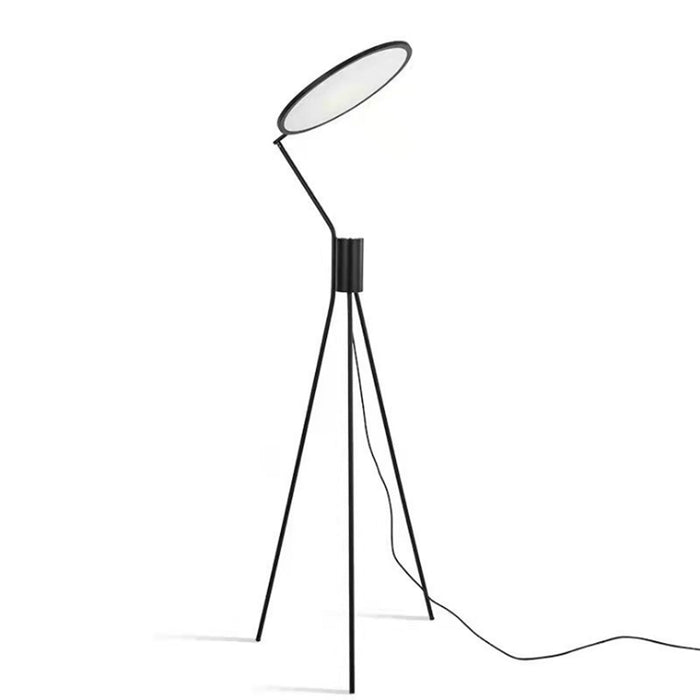 Nordic Black Iron Disc Acrylic Floor Lamp