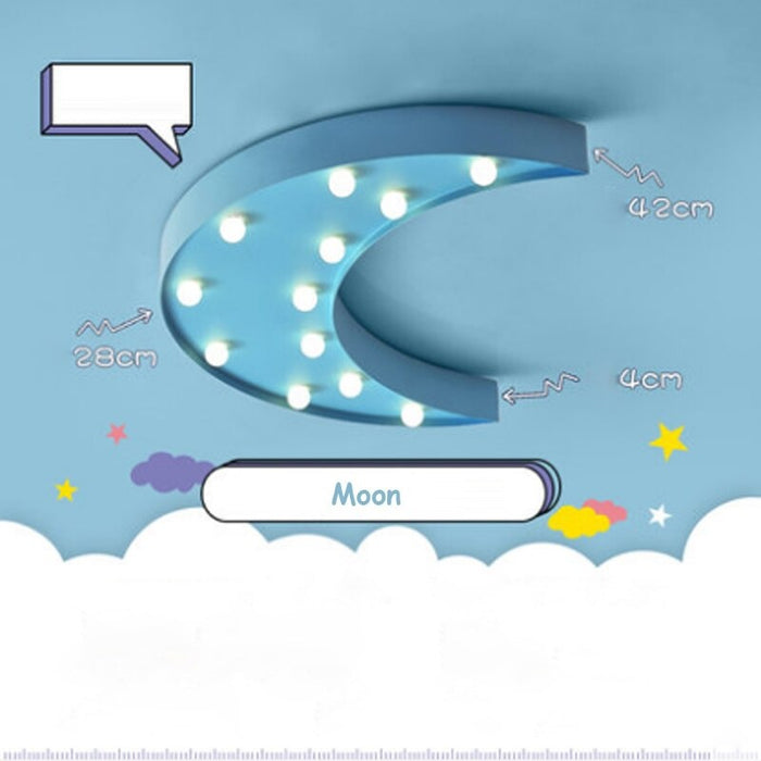 Cartoon Star Moon Cloud LED Children's Room Ceiling Lamp
