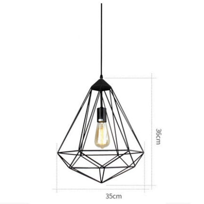 Nordic Polygon Diamond Hollow Lights E27 Pendant Lamp