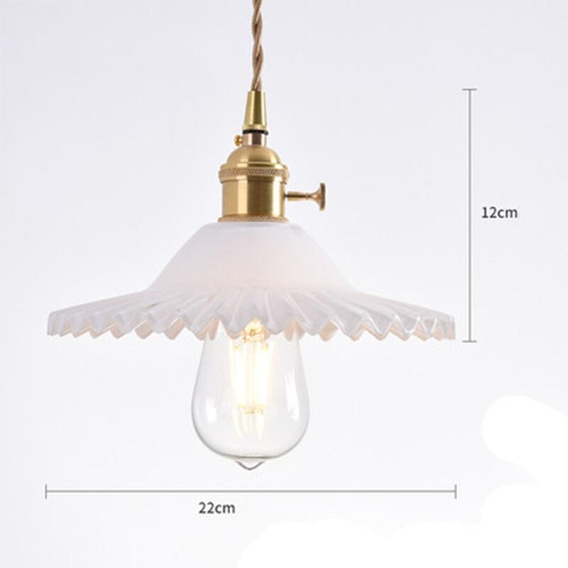 American Style LED Pure Copper Lotus Pendant Lamp