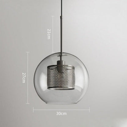 Minimalist Hollow Iron Glass Ball Pendant Lamp