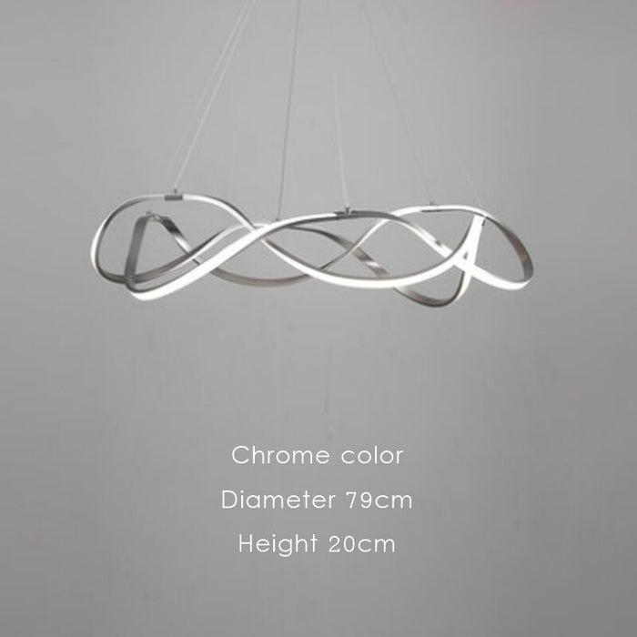 Minimalist White Brushed Aluminum Line Design Chandelier