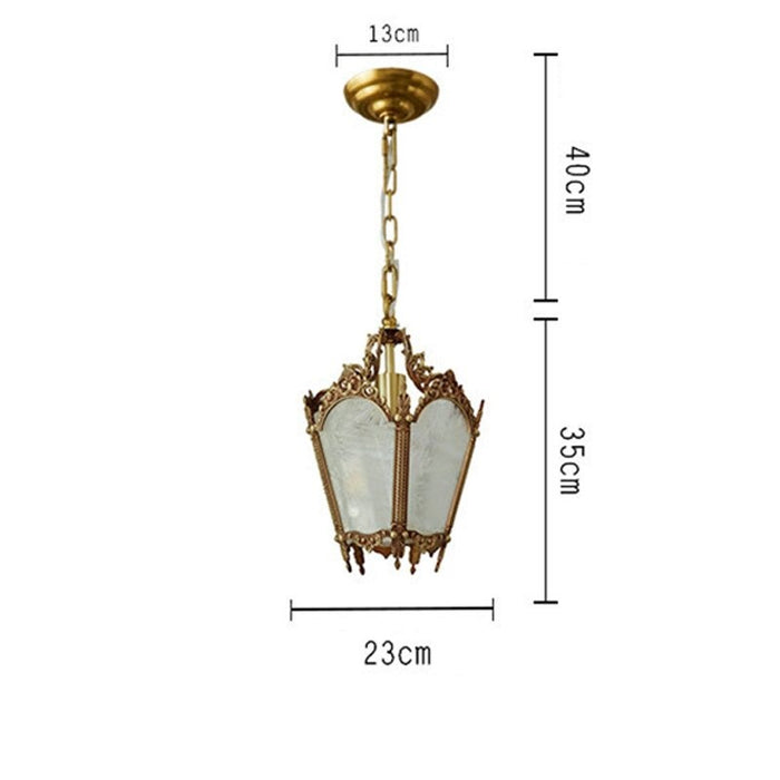 Retro Classic Brass Ice Glass Single Pendant Lamp