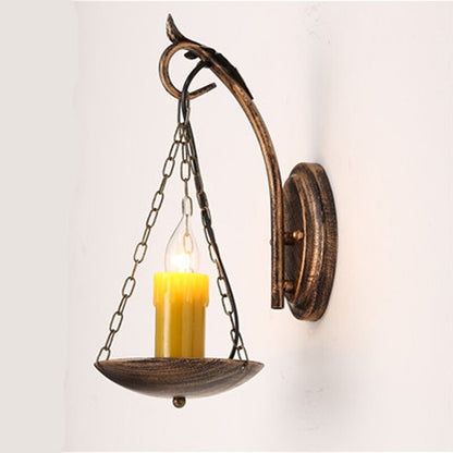 European Retro Resin Candle Design Wall Lamp