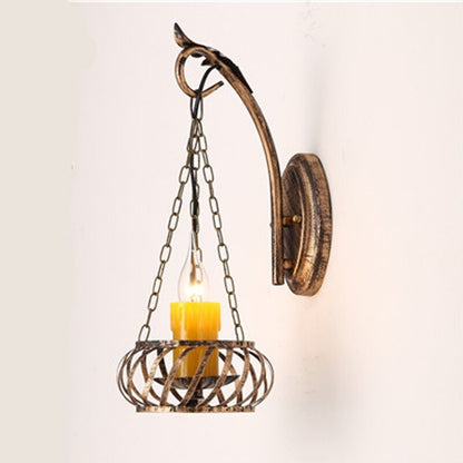 European Retro Resin Candle Design Wall Lamp