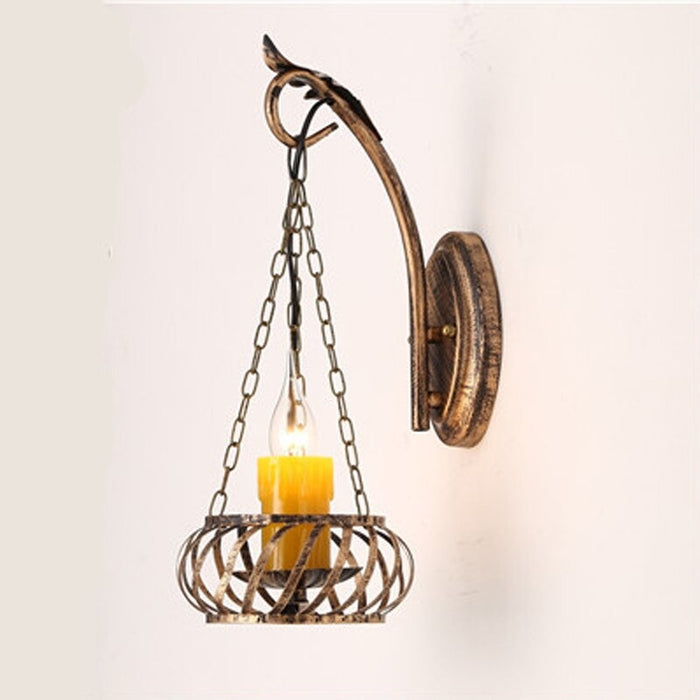 European Retro Resin Candle Design Wall Lamp