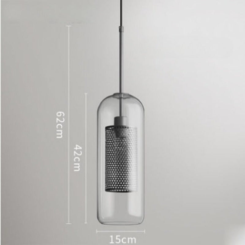 Minimalist Hollow Iron Glass Ball Pendant Lamp