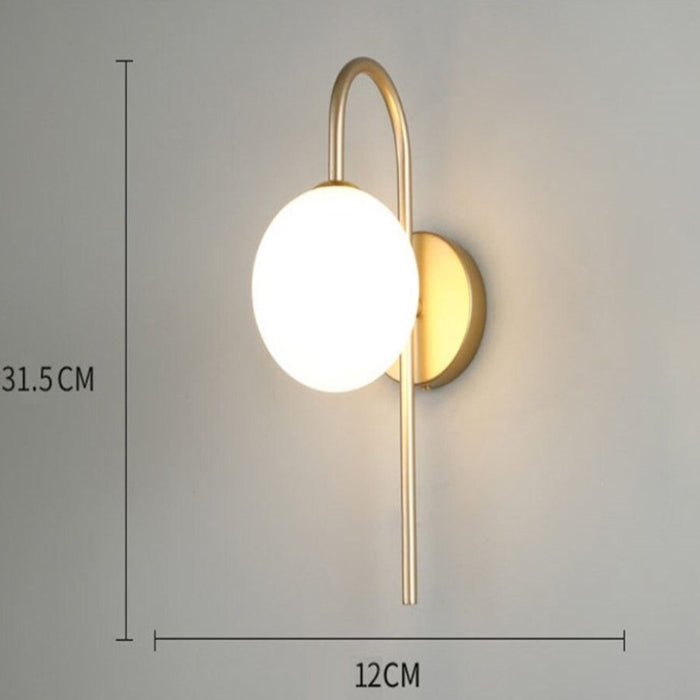Glass Ball LED Gold Ring Oval Wall Lamp