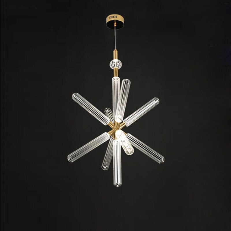 The Stainless Steel Clear Glass Ceiling Lamp