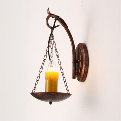 European Retro Resin Candle Design Wall Lamp