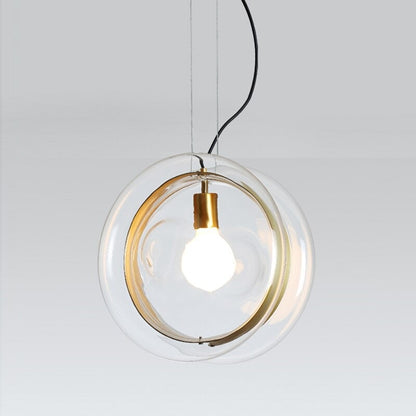 Modern Glass Single Round LED Pendant Lamp