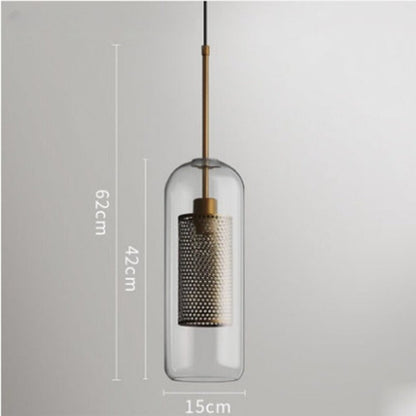 Minimalist Hollow Iron Glass Ball Pendant Lamp