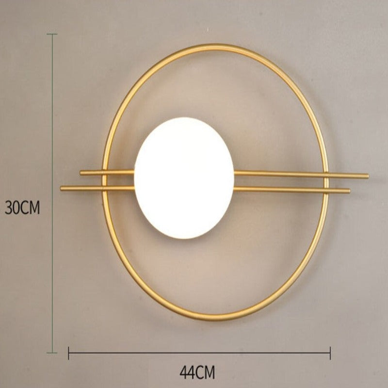 Glass Ball LED Gold Ring Oval Wall Lamp