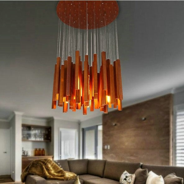 Luxury Novelty Wood LED Chandelier Pendant Lamp